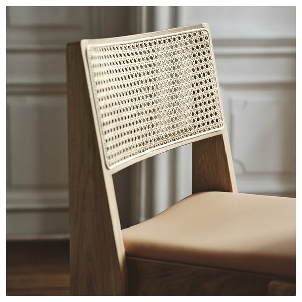 STOCKHOLM 2025 / STOCKHOLM 2025 table and 6 chairs, oak veneer/oak rattan, 230x90 cm