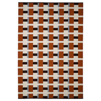 STOCKHOLM 2025 rug, flatwoven, white/brown/light blue handwoven, 240x350 cm