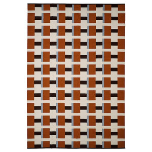 STOCKHOLM 2025 rug, flatwoven, white/brown/light blue handwoven, 240x350 cm