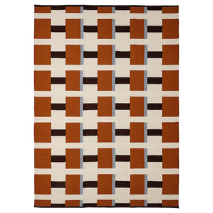 STOCKHOLM 2025 rug, flatwoven, white/brown/light blue handwoven, 170x240 cm