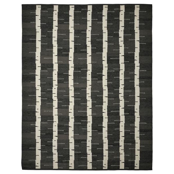 STOCKHOLM 2025 rug, flatwoven, grey/white/black handwoven, 240x300 cm