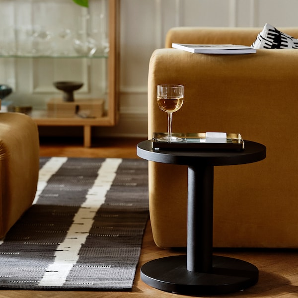 STOCKHOLM 2025 rug, flatwoven, grey/white/black handwoven, 170x240 cm