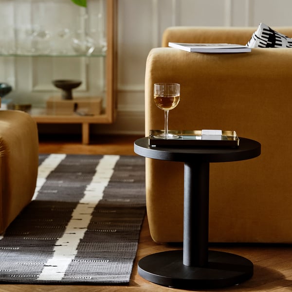 STOCKHOLM 2025 rug, flatwoven, grey/white/black handwoven, 170x240 cm