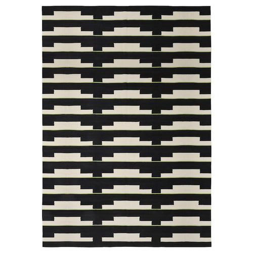 STOCKHOLM 2025 - STOCKHOLM 2025 Rug, flatwoven, black/white/light green handwoven, 240x350 cm