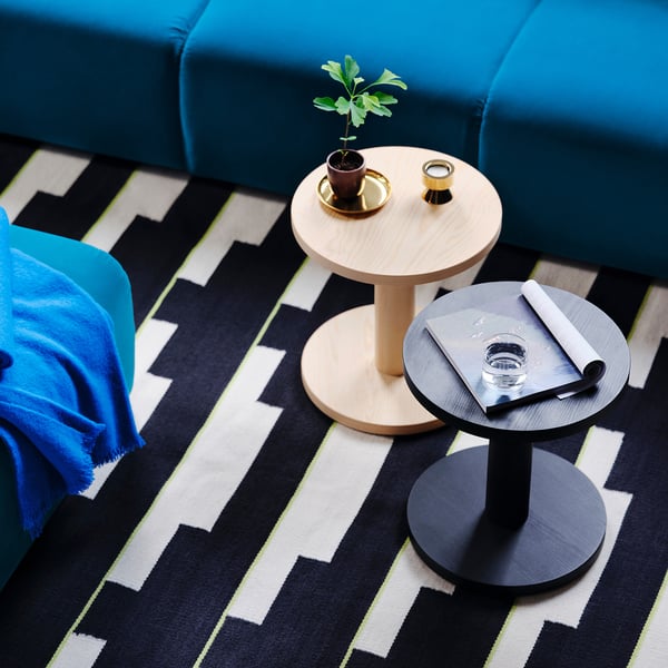STOCKHOLM 2025 rug, flatwoven, black/white/light green handwoven, 170x240 cm