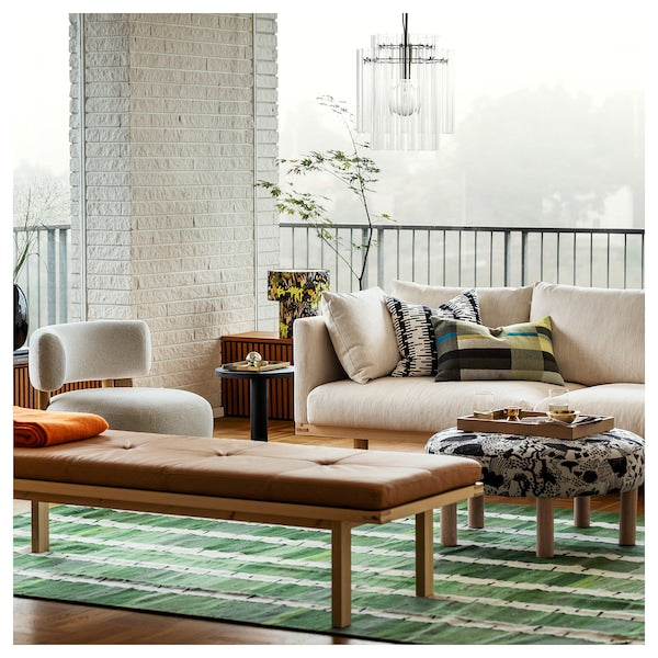 STOCKHOLM 2025 - Rug, flatwoven, green/white/black handwoven, 170x240 cm