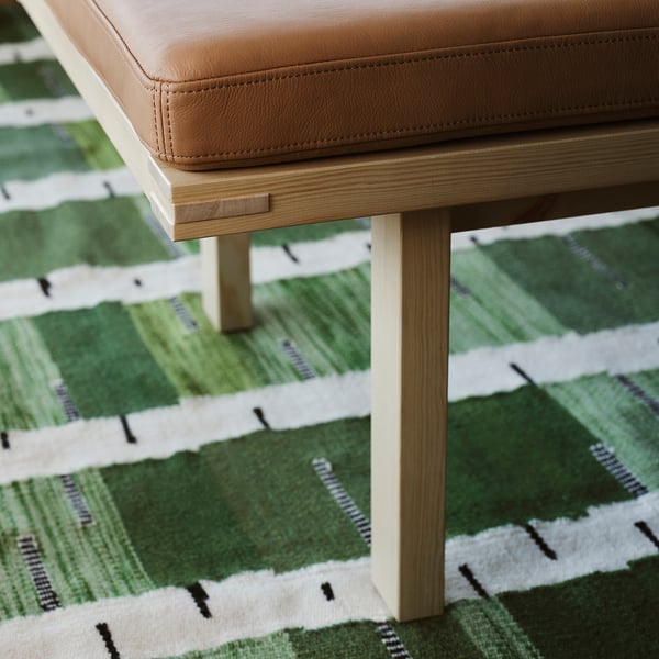 STOCKHOLM 2025 rug, flatwoven, green/white/black handwoven, 170x240 cm