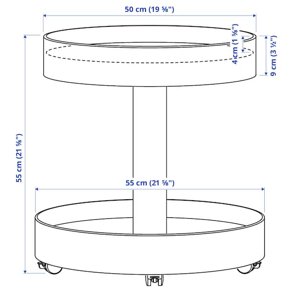 STOCKHOLM 2025 side table on castors, oak veneer, 50 cm