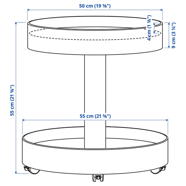 STOCKHOLM 2025 side table on castors, oak veneer, 50 cm