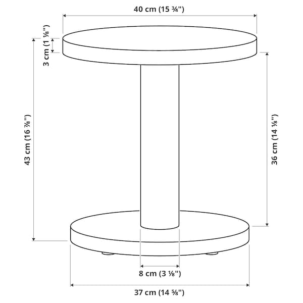 STOCKHOLM 2025 side table, pine veneer black, 40 cm
