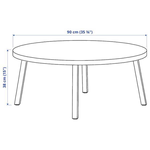 STOCKHOLM 2025 coffee table, oak veneer dark brown, 90 cm