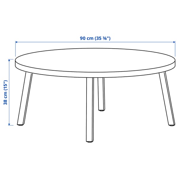STOCKHOLM 2025 coffee table, oak veneer dark brown, 90 cm
