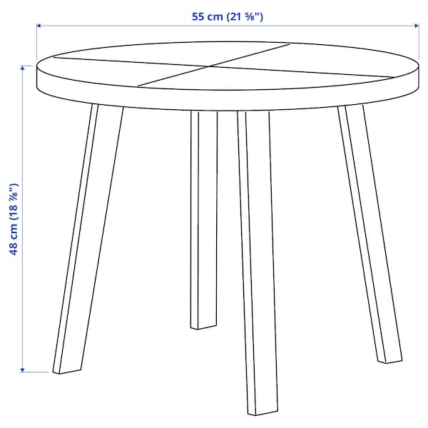 STOCKHOLM 2025 side table, oak veneer dark brown, 55 cm