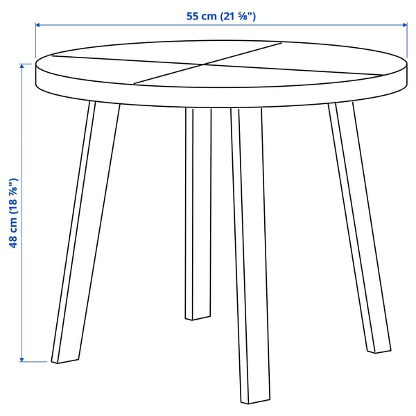STOCKHOLM 2025 side table, oak veneer dark brown, 55 cm