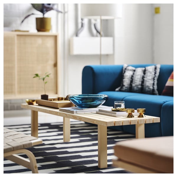 STOCKHOLM 2025 coffee table, pine/natural, 160x45 cm
