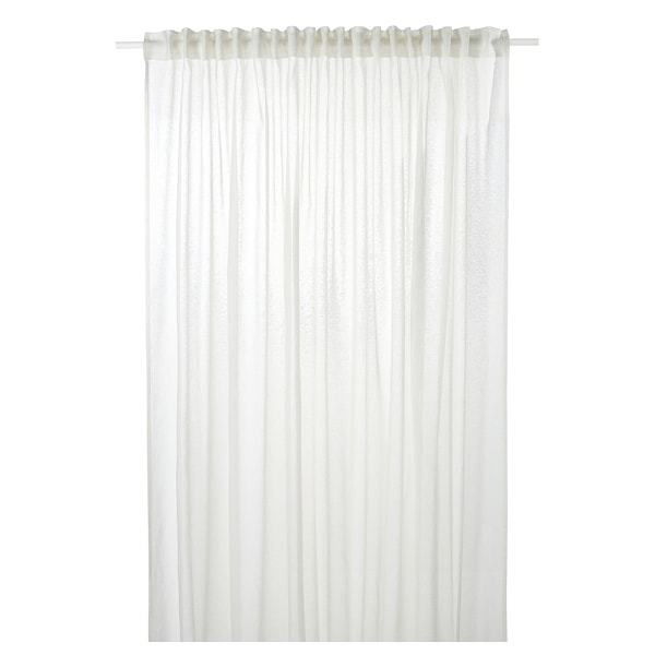 STOCKHOLM 2025 - Thin curtain, 1 sheet, off-white/with curling ribbon,300x300 cm