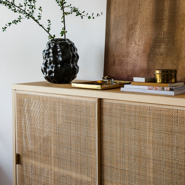 STOCKHOLM 2025 vase, black, 27 cm