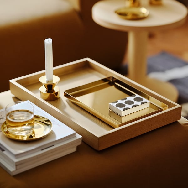 STOCKHOLM 2025 - STOCKHOLM 2025 Tray, brass-colour, 28x20 cm