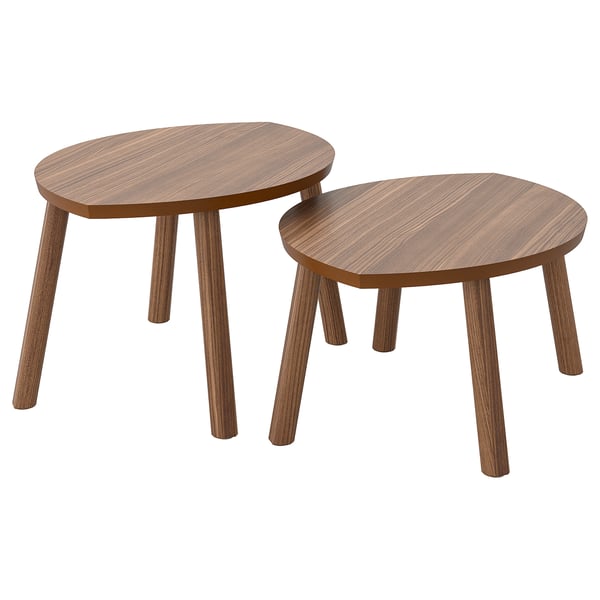 STOCKHOLM - STOCKHOLM Nest of tables, set of 2, walnut veneer