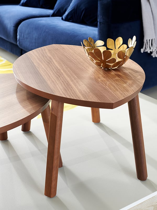 STOCKHOLM nest of tables, set of 2, walnut veneer, 72x47 cm