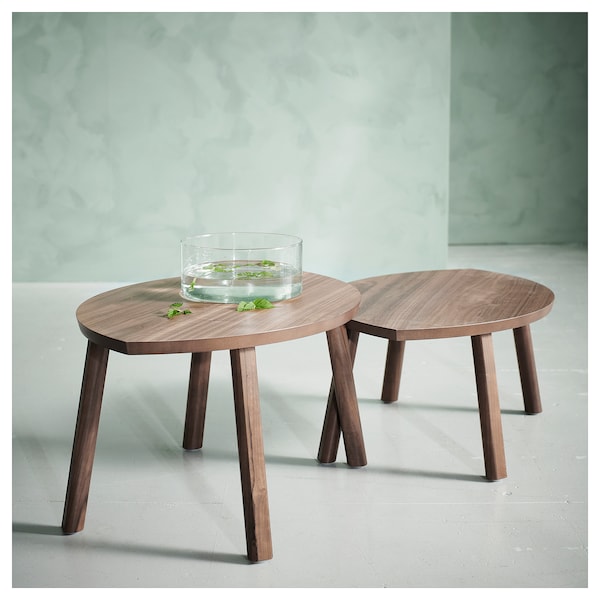 STOCKHOLM - Nest of tables, set of 2, walnut veneer