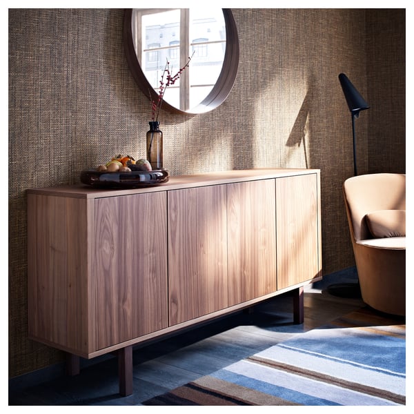 STOCKHOLM mirror, walnut veneer, 80 cm