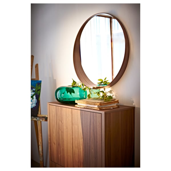 STOCKHOLM mirror, walnut veneer, 80 cm