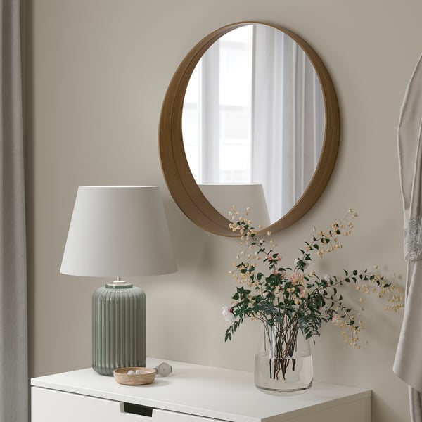 STOCKHOLM mirror, walnut veneer, 60 cm