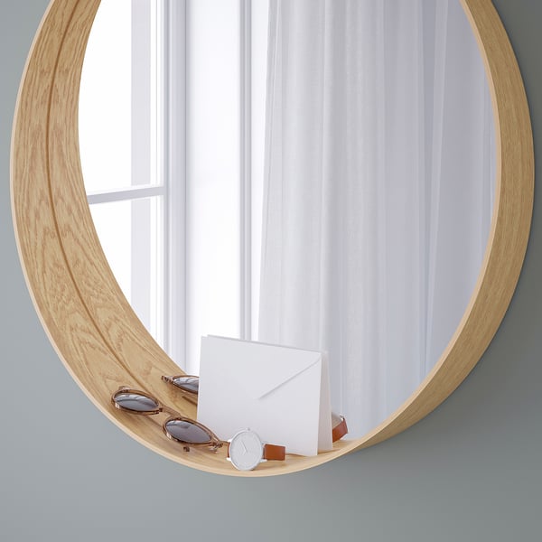 STOCKHOLM mirror, oak veneer, 60 cm