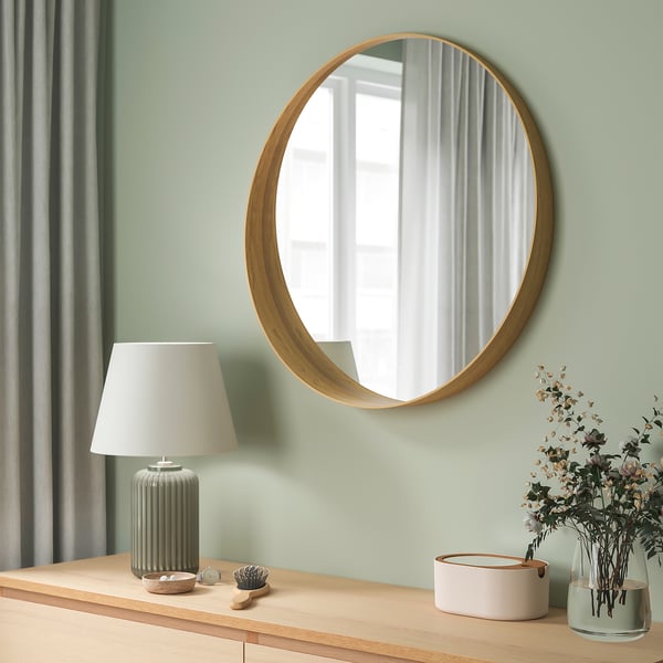 STOCKHOLM mirror, oak veneer, 80 cm