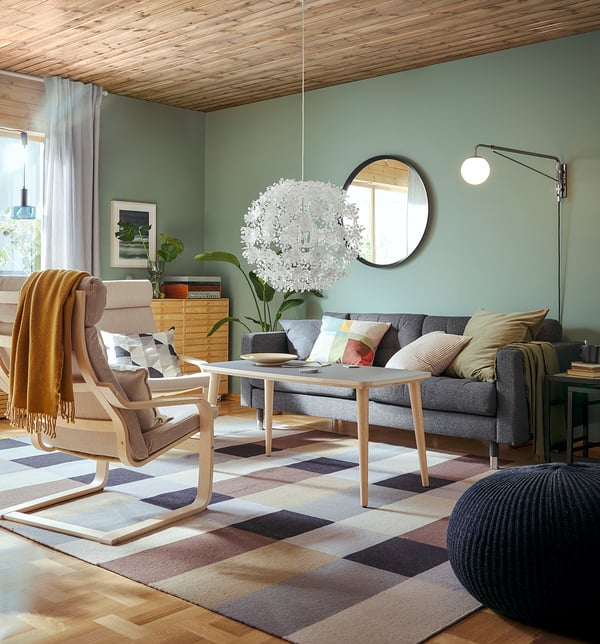 STOCKHOLM - STOCKHOLM Rug, flatwoven, handmade/chequered brown, 250x350 cm
