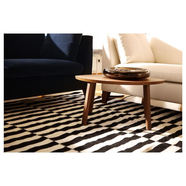 Ikea STOCKHOLM - Rug, flatwoven, handmade/striped black/off-white, 250x350 cm