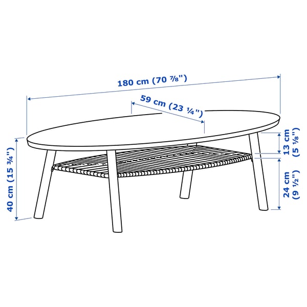STOCKHOLM coffee table, walnut veneer, 180x59 cm