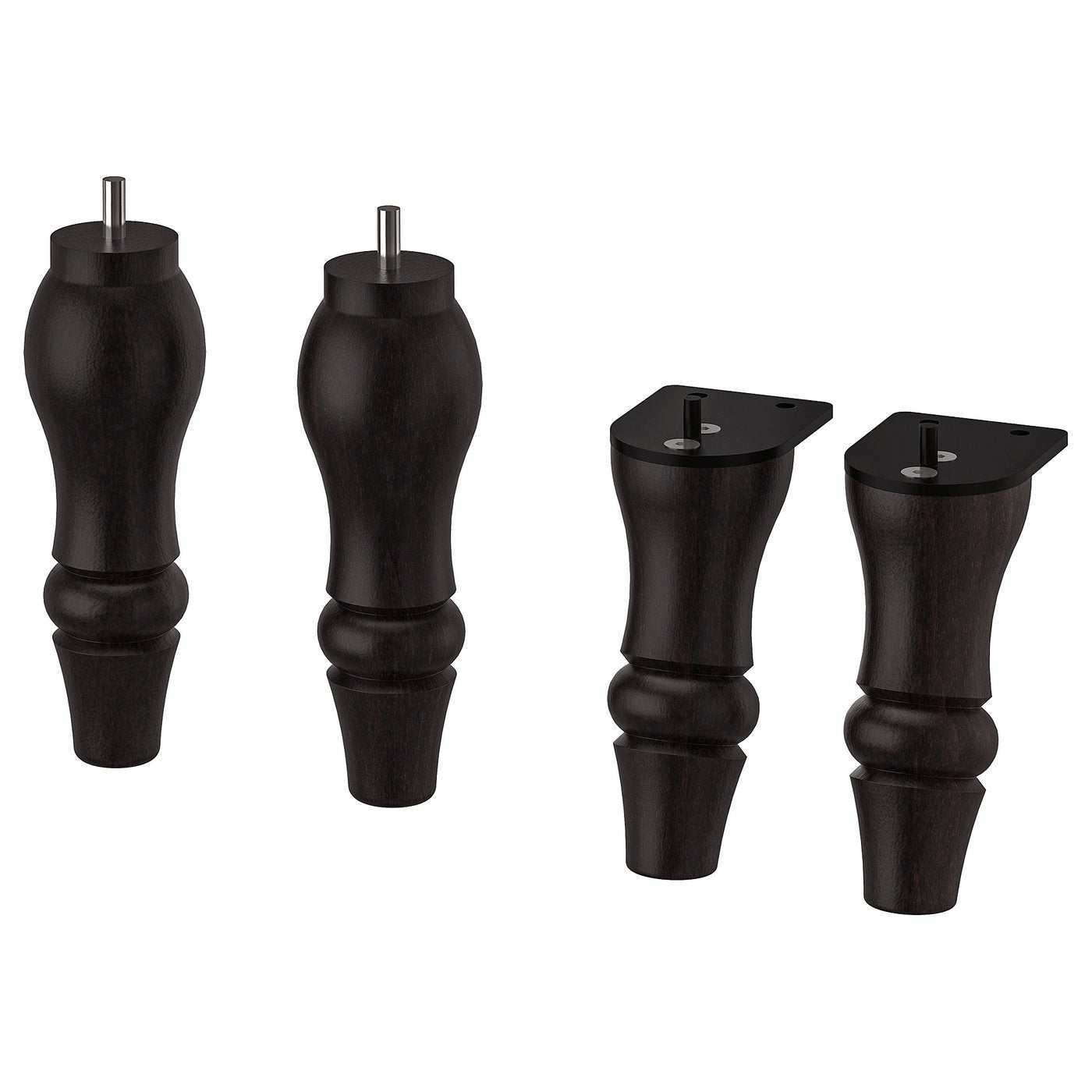 STOCKSUND Legs for Armchair/Sofa, Black, set of 4