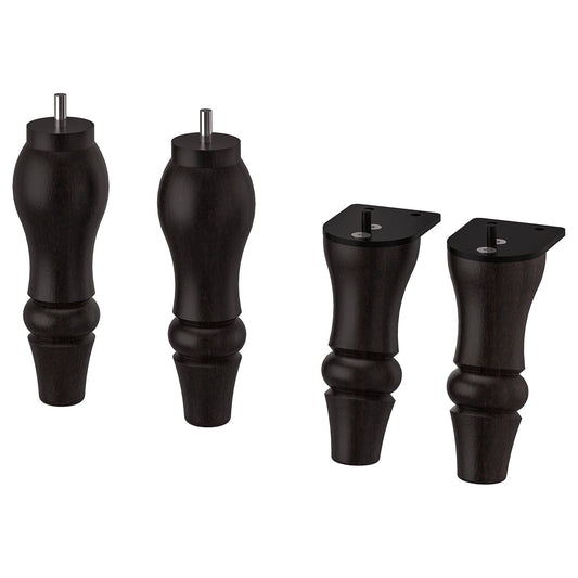 STOCKSUND Legs for Armchair/Sofa, Black, set of 4