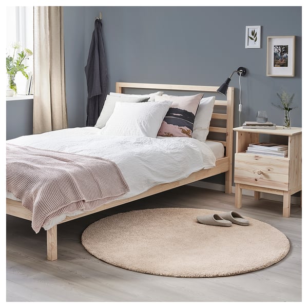 STOENSE rug, low pile, off-white, 130 cm