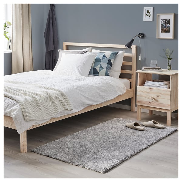 STOENSE rug, low pile, medium grey, 80x150 cm