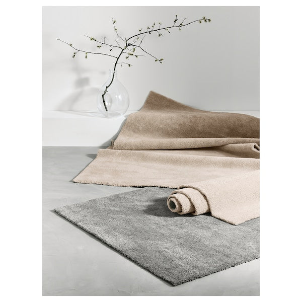 STOENSE - Rug, low pile, medium grey, 133x195 cm