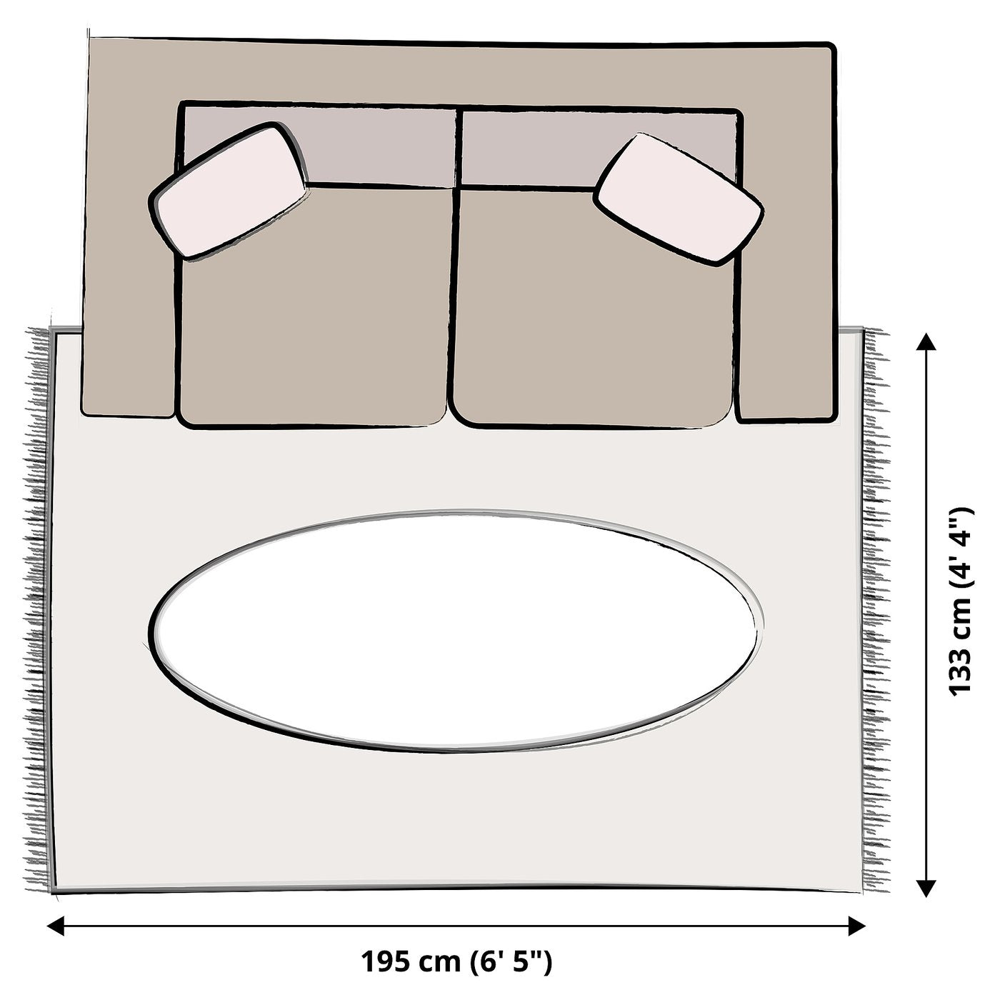 STOENSE rug, low pile, pale pink, 133x195 cm