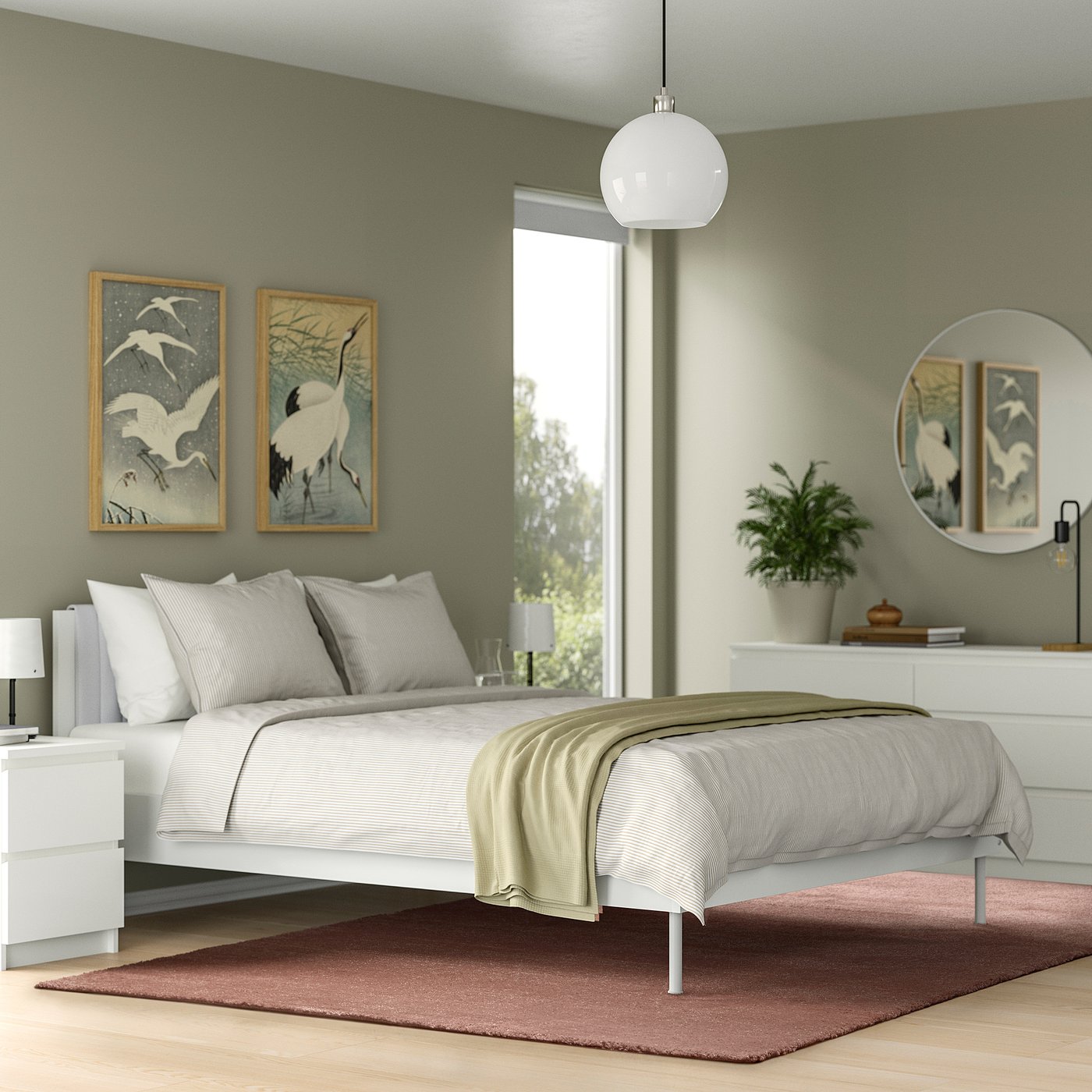 STOENSE rug, low pile, pale pink, 200x300 cm