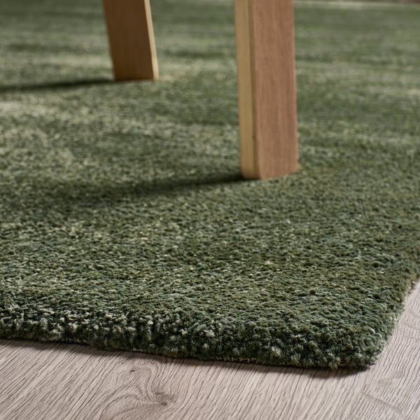 STOENSE carpet, short pile, green, 133x195 cm