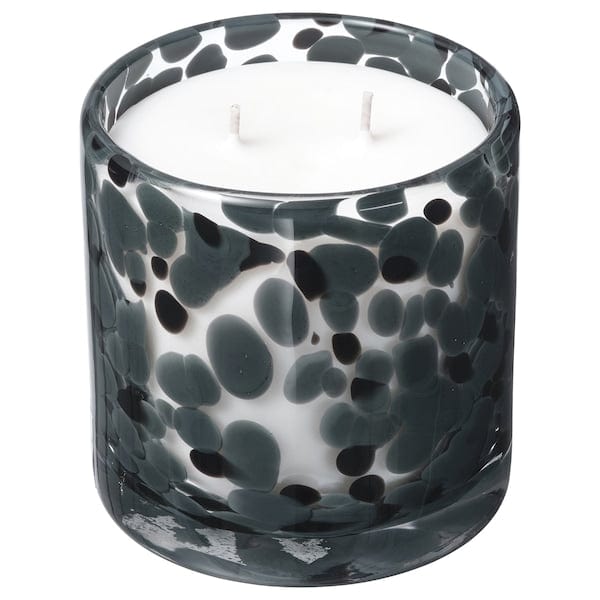 Ikea STÖRTSKÖN - Scented glass candle 2 stopp, Berries/dark grey,50 h