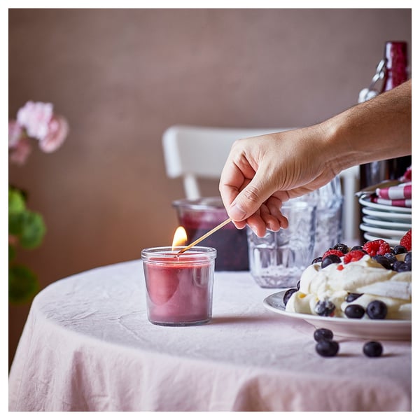 STÖRTSKÖN scented candle in glass, Berries/red, 20 hr