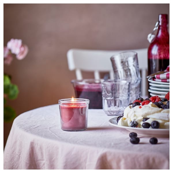 Ikea STÖRTSKÖN - Scented candle in glass, Berries/red, 20 hr