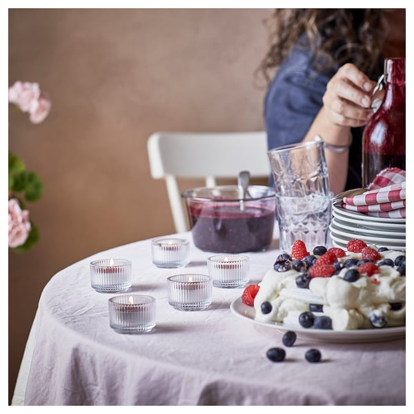 STÖRTSKÖN scented tealight, Berries/red, 3.5 hr, 30 pack