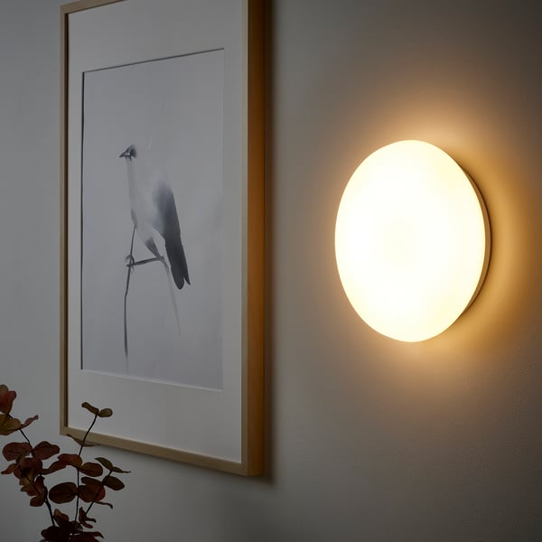 STOFTMOLN - STOFTMOLN LED ceiling/wall lamp, smart wireless dimmable/warm white white, 24 cm