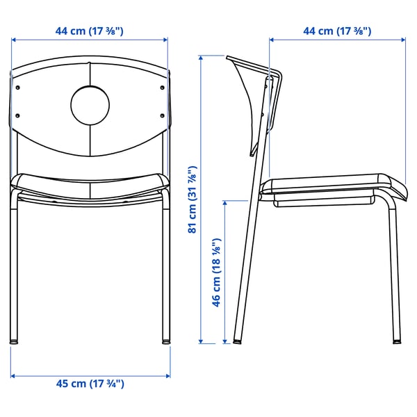 STOLJAN conference chair, white/black, 44x81x51 cm