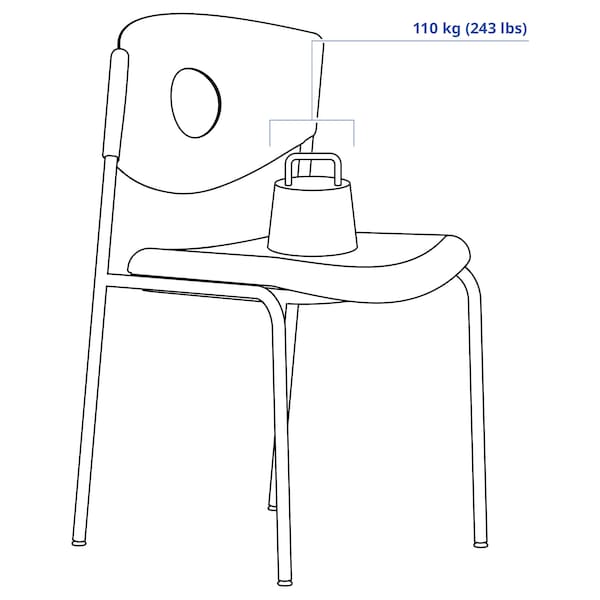 STOLJAN conference chair, white/black, 44x81x51 cm