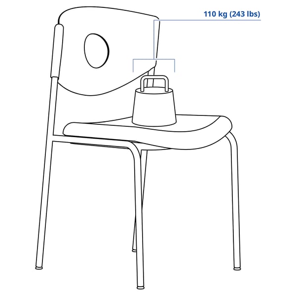 STOLJAN conference chair, white/black, 44x81x51 cm