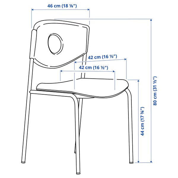 STOLJAN - Chair frame with backrest, black